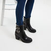 Boots à talons et boucles noir femme