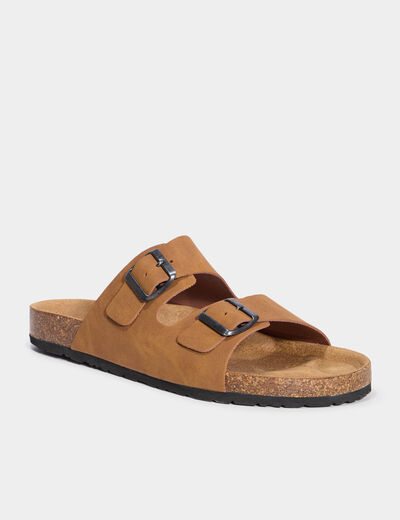 Mules avec boucles marron clair homme