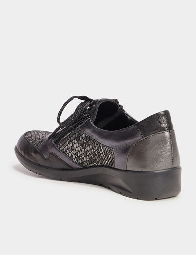 Derbies compensées en cuir Confortissimo noir femme