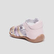 Sandales bout ferm&eacute; en cuir rose b&eacute;b&eacute; fille
