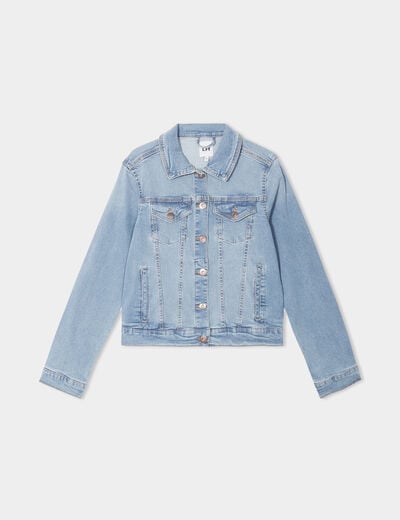 Veste en jean ajustée boutonnée denim double stone femme