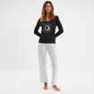 Ensemble pyjama pantalon et t-shirt noir femme