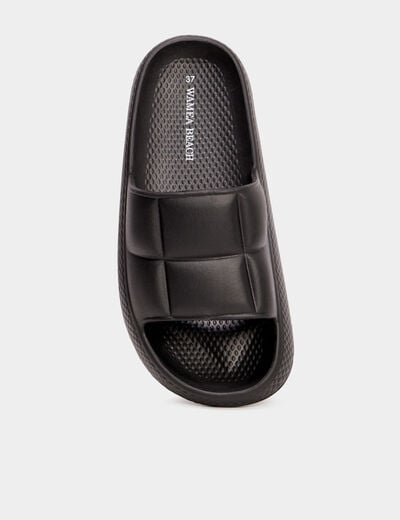 Claquettes matelassées Wamea Beach noir femme