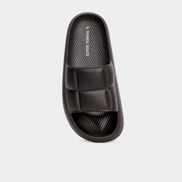 Claquettes matelassées Wamea Beach noir femme