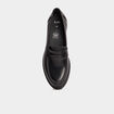 Mocassins en cuir noir femme