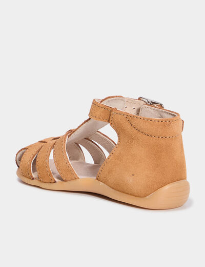 Sandales en cuir camel bébé garçon