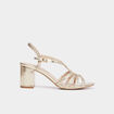 Sandales brides tressées Mosquitos jaune or femme