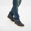 Bottines &agrave; lacets effet similicuir bleu homme
