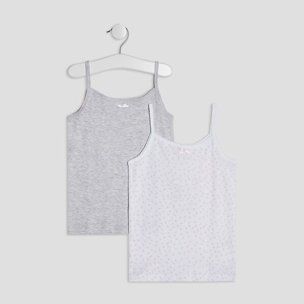 lot 2 debardeurs gris fille Lot 2 débardeurs gris fille