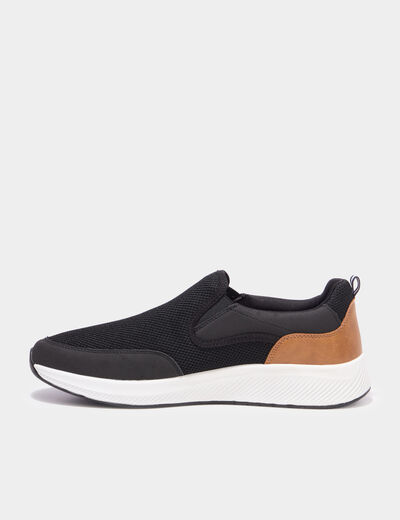 Baskets semelles &eacute;paisses noir homme