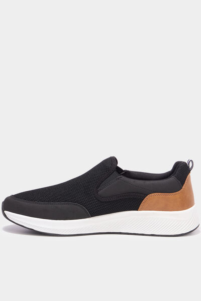 Baskets semelles &eacute;paisses noir homme