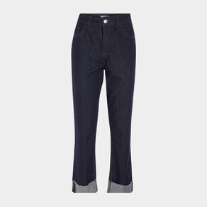 jeans straight avec revers denim stone femme Jeans straight avec revers denim stone femme