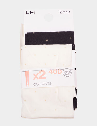Lot 2 collants multicolore fille