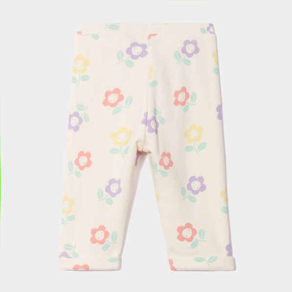 jegging taille elastiquee avec noeud creme bebef Jegging taille élastiquée avec noeud creme bébé fille