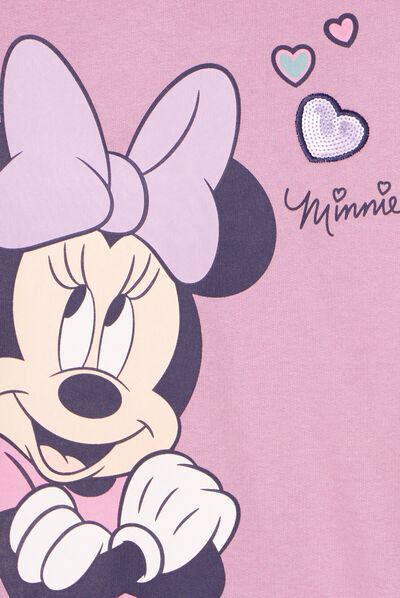 Robe sweat à capuche Minnie parme fille