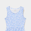Robe patineuse sans manches coton bleu fille
