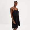 Robe fluide &agrave; volants fines bretelles noir femme