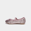 Ballerines &agrave; paillettes avec bride vieux rose fille