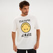 T-shirt regular col rond manches courtes blanc homme