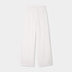 Pantalon large avec pinces blanc femme
