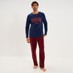 Ensemble pyjama effet polaire 2 pi&egrave;ces bleu homme