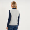 Pull sans manches col rond gris clair femme