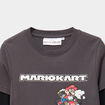 T-shirt effet 2 en 1 coton Mario Kart gris fonc&eacute; gar&ccedil;on