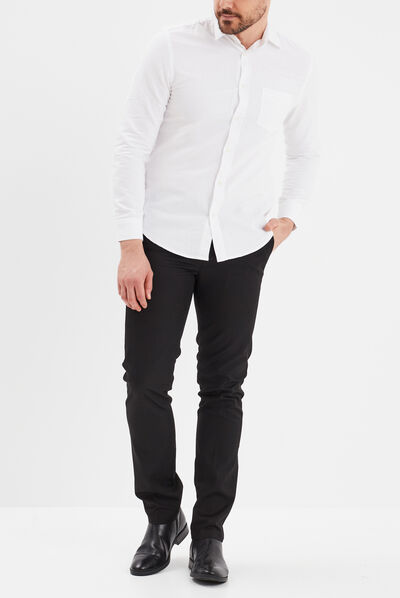 Pantalon droit avec pinces noir homme