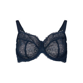 Soutien-gorge emboîtant en dentelle bleu canard femme grande taille