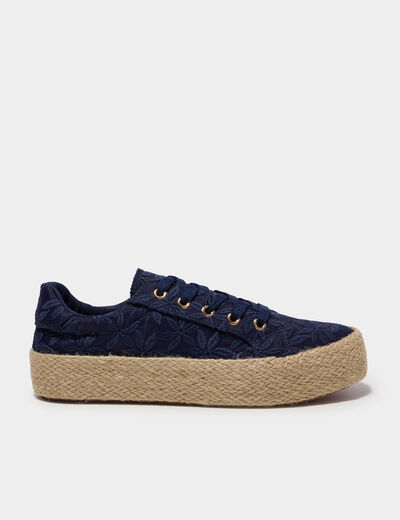 Tennis basses en toile bleu marine femme
