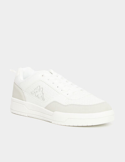 Tennis basses &agrave; lacets Kappa blanc homme