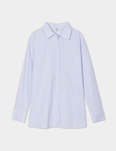 Chemise manches longues coton blanc femme