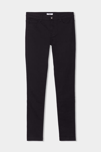 Pantalon slim taille basse noir femme