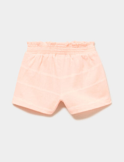 Lot 2 shorts tailles &eacute;lastiqu&eacute;es orange fluo b&eacute;b&eacute; fille