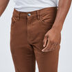 Pantalon droit en coton stretch camel homme