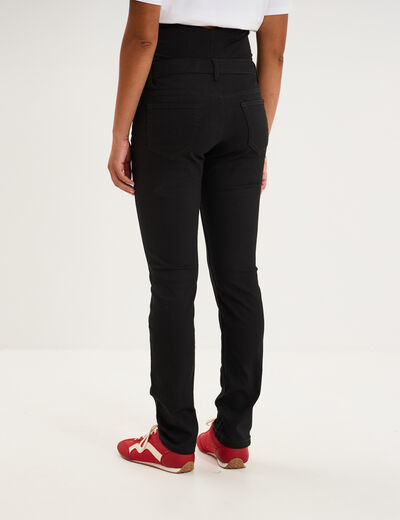 Pantalon slim grossesse avec bandeau noir femme maternit&eacute;