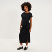 Robe de grossesse longue avec noeud noir femme maternit&eacute;