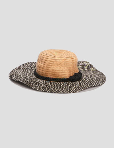 Chapeau capeline tressé multicolore femme