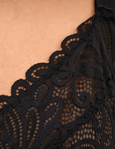 Soutien-gorge embo&icirc;tant dentelle noir femme grande taille