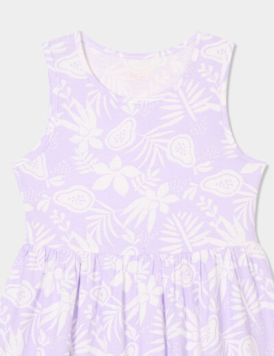 Robe patineuse sans manches coton parme fille