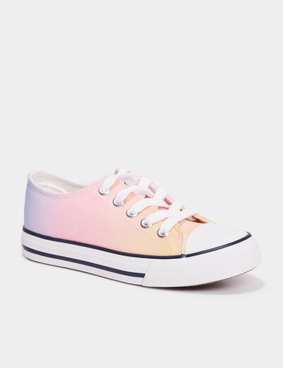 Tennis en toile à lacets Creeks multicolore fille