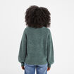 Gilet boutonn&eacute; col en V vert femme