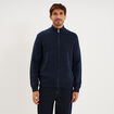 Gilet zipp&eacute; col montant manches longues bleu marine homme