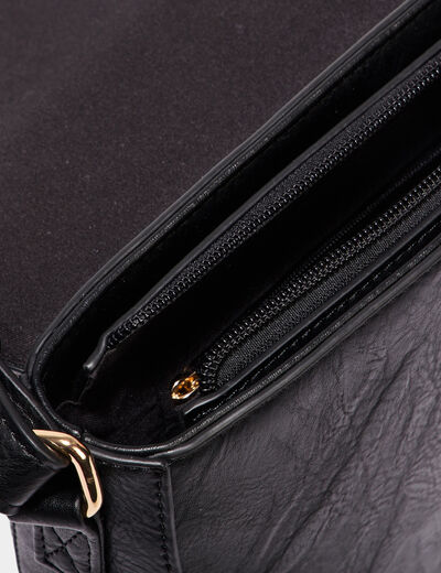 Sac besace avec clous noir femme