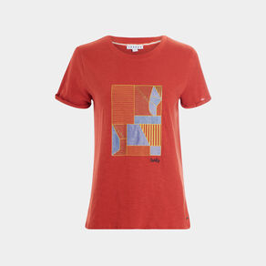 t shirt manches courtes creeks orange fonce femme T-shirt manches courtes Creeks orange foncé femme