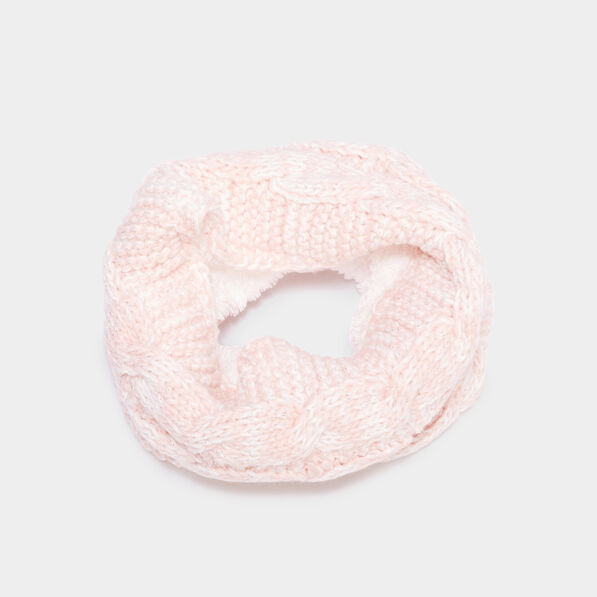 Snood fourré à torsades rose fille