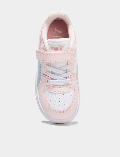 Tennis basses &agrave; scratchs Puma Caven III rose poudr&eacute;e fille