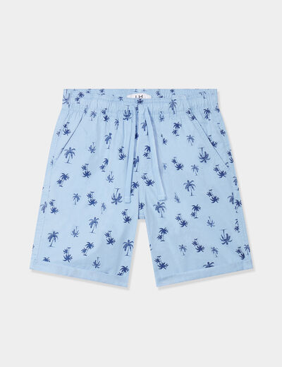 Short bermuda droit taille élastiquée bleu ciel garçon