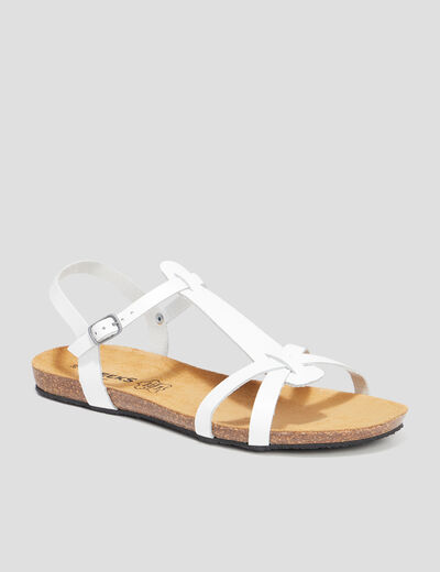 Sandales plates en cuir Creeks blanc femme