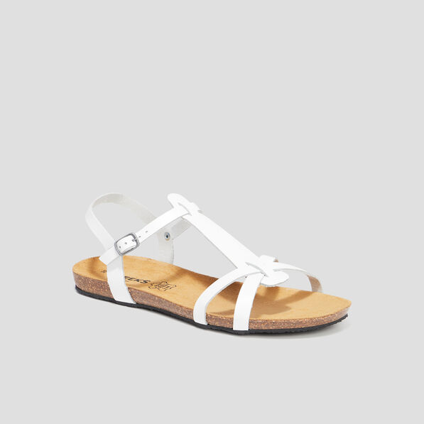 sandales plates en cuir creeks blanc femme Sandales plates en cuir Creeks blanc femme